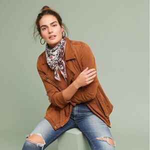 Anthropologie Everyday Belted Moto Jacket in Ceder